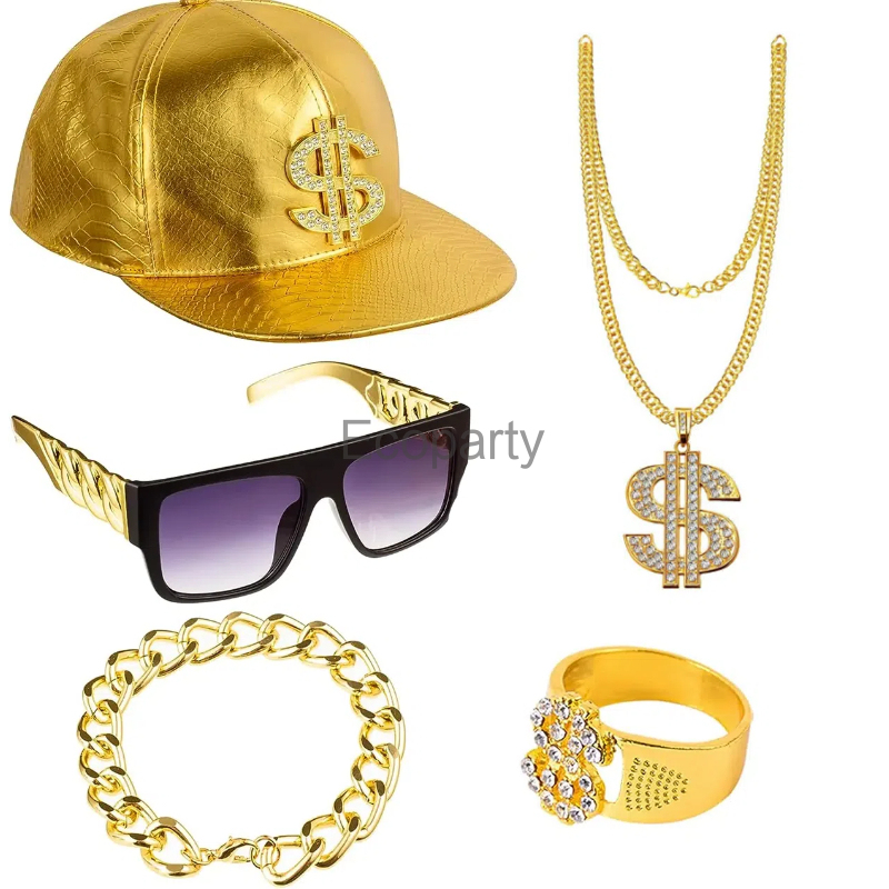 Men Accessories Chain And Bracelet - Set di accessori per costumi hip-hop