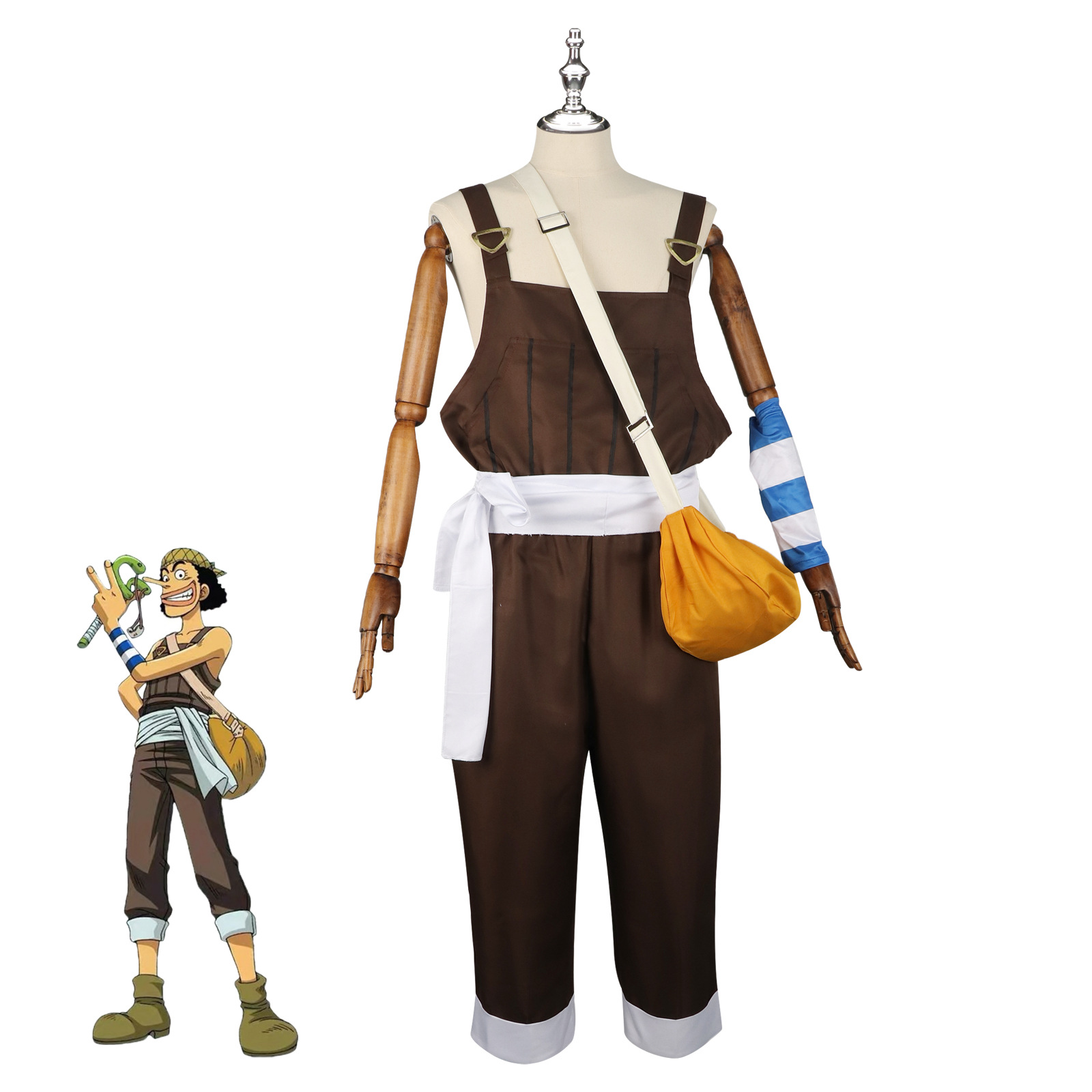 Men Accessories Korea - Costume Cosplay Anime UUsopp, Tuta Marrone,