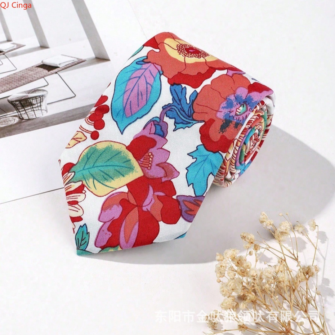 Men'S Accessories Essentials - Elegante cravatta con motivo floreale blu