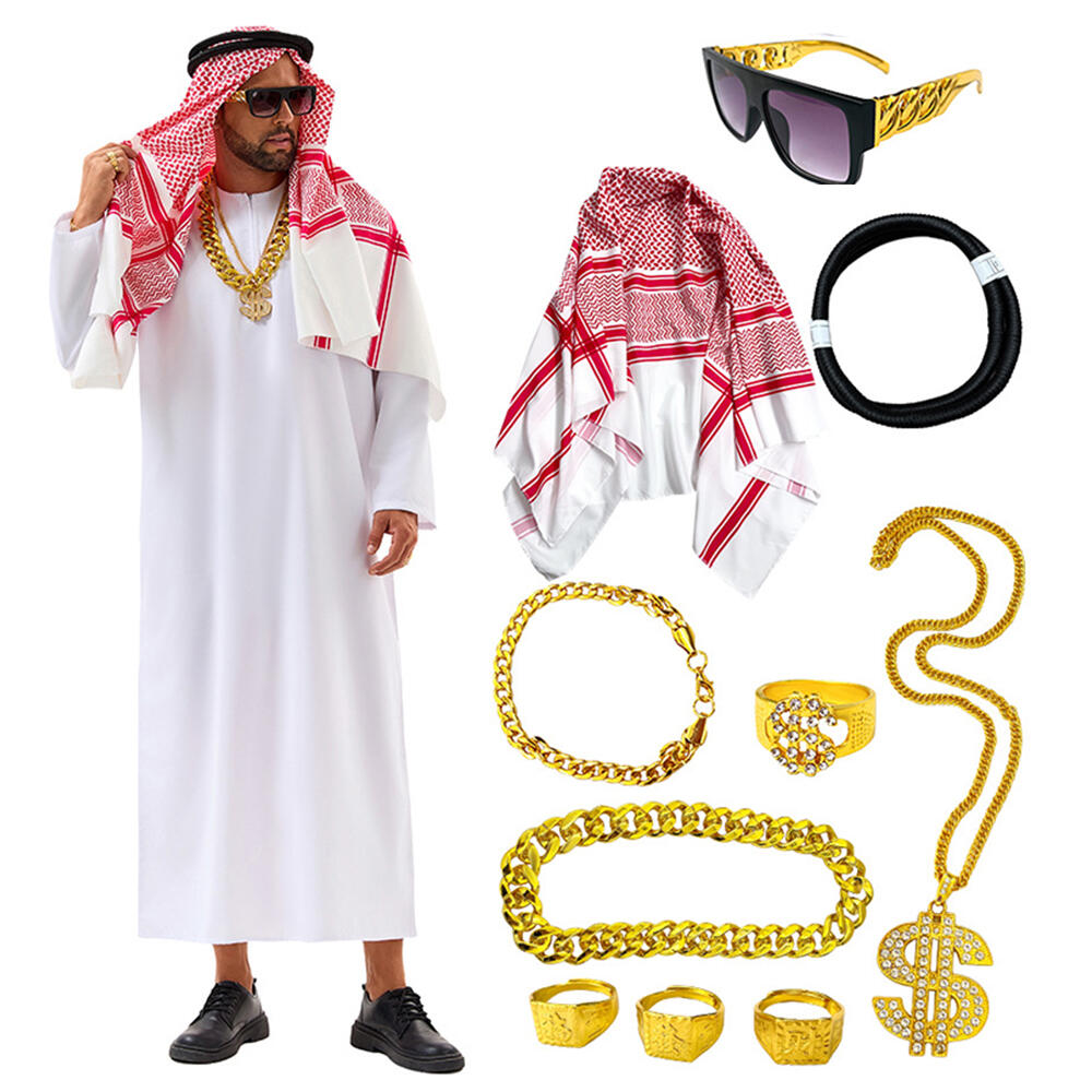 Men Accessories Uae - Costume arabo Dubai Uae Sheik Cosplay