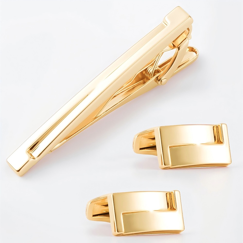 Men'S Accessories Essentials - Set di Gemelli da Uomo Lucidi