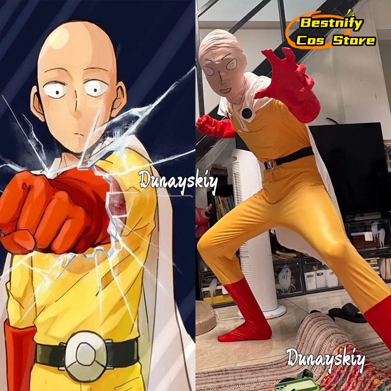 Men Accessories Korea - Costume tuta cosplay Saitama MAN {Bestnify
