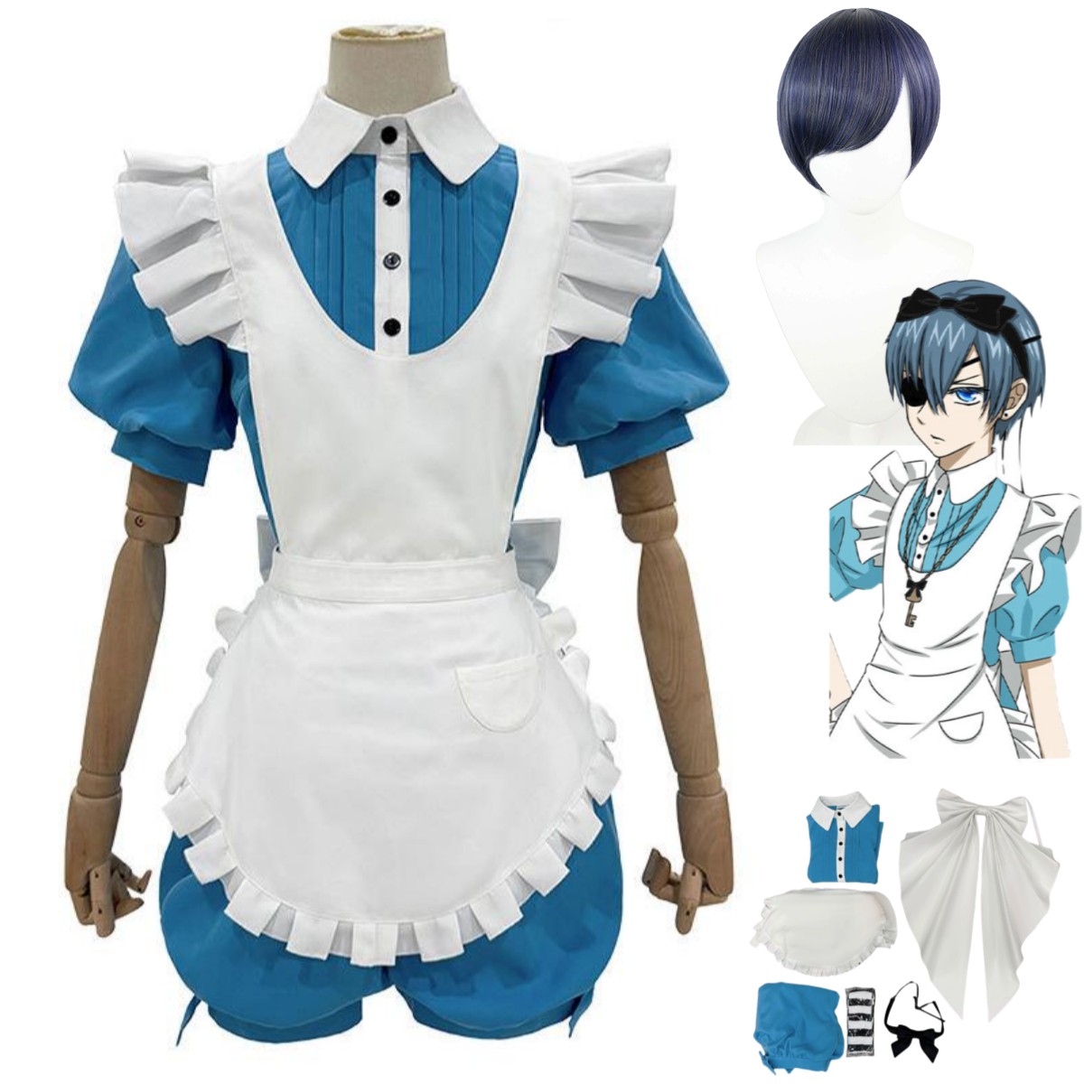 Men Accessories Korea - Costume Cosplay Anime Ciel Phantomhive Smile,