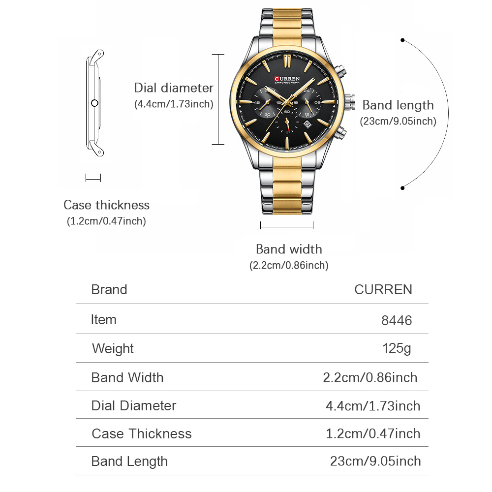 CURREN Casual Quarzo Crono Oro - Men Accessories Jewellery recensione e prezzo