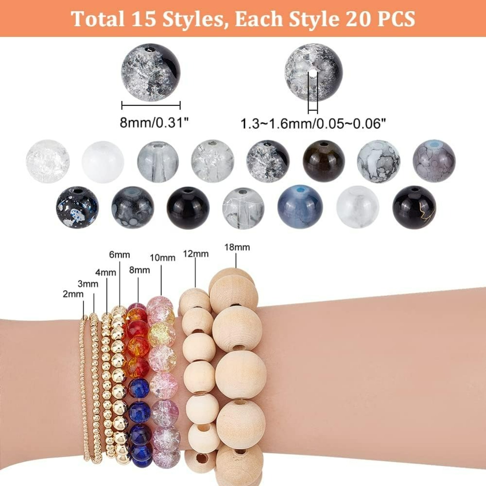 300 pz 8mm Perle di Vetro Nero - Men Accessories Jewellery recensione e prezzo
